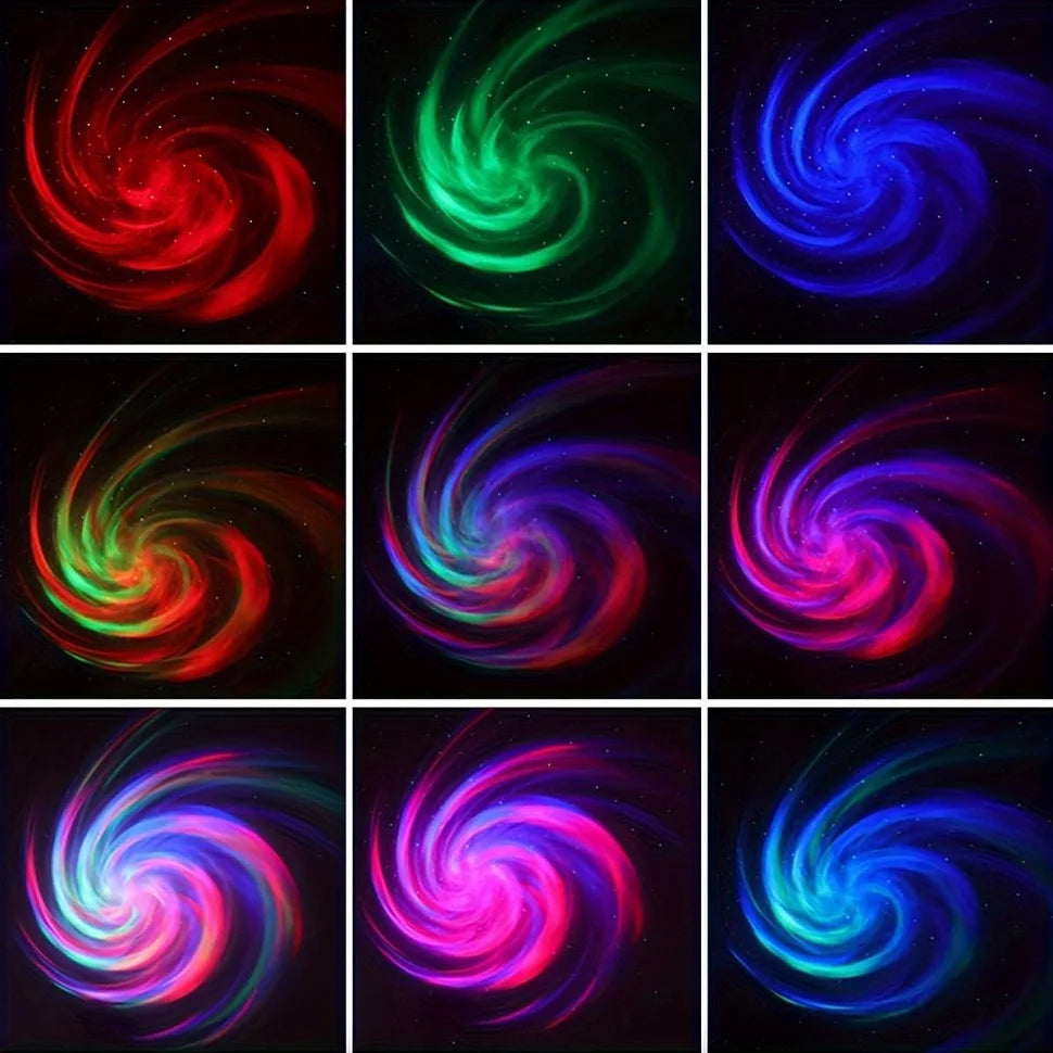 LED Galaxy Projector Night Light Starry Moon Light Bedroom Decoration 7 Colors Children Gift Christmas Decoration