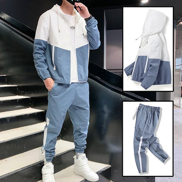 2025 Men Tracksuit Casual Joggers Hooded Sportswear Jackets And Pants 2 Piece Sets Hip Hop Running Sports Suit