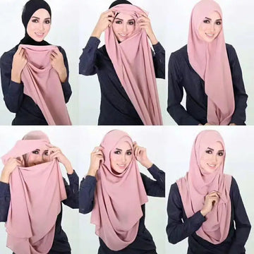 Ready to Wear Head Wrap Muslim Headscarf Women Shawl Stole Slip on Jersey Scarf Hijab Stretchy Bandana Shawl Islamic Veil Cover