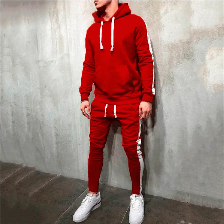 2025 New Autumn Men Running Set Men Sport Suits Sportswear 2Pcs Tracksuit Sportswear Hoodies Sweatshirt&Pant Suit Men Sports Set - Aurex