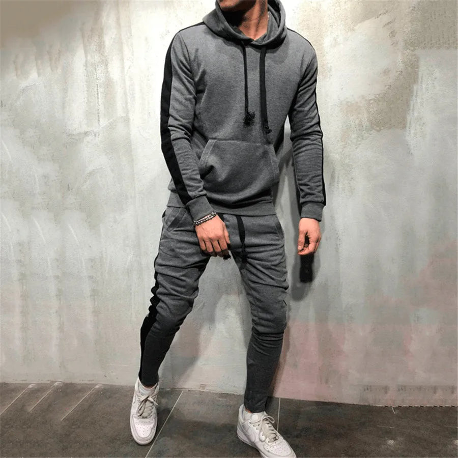 2025 New Autumn Men Running Set Men Sport Suits Sportswear 2Pcs Tracksuit Sportswear Hoodies Sweatshirt&Pant Suit Men Sports Set - Aurex