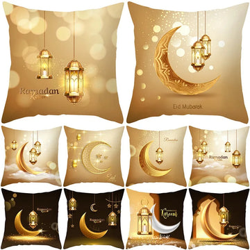 EID Mubarak Decor Cushion Cover Ramadan Decorations For Home Islamic Muslim Decor Ramadan Kareem EID Al-Fitr Ramada Pillowcase