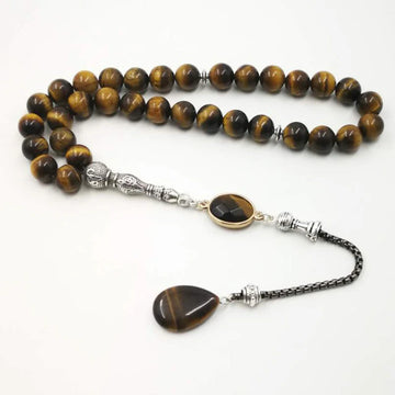 Man Tasbih Natural Tiger eye stone Muslim prayer beads islamic Eid Ramadan Guality Gifts rosary 33 45 66 99 beads