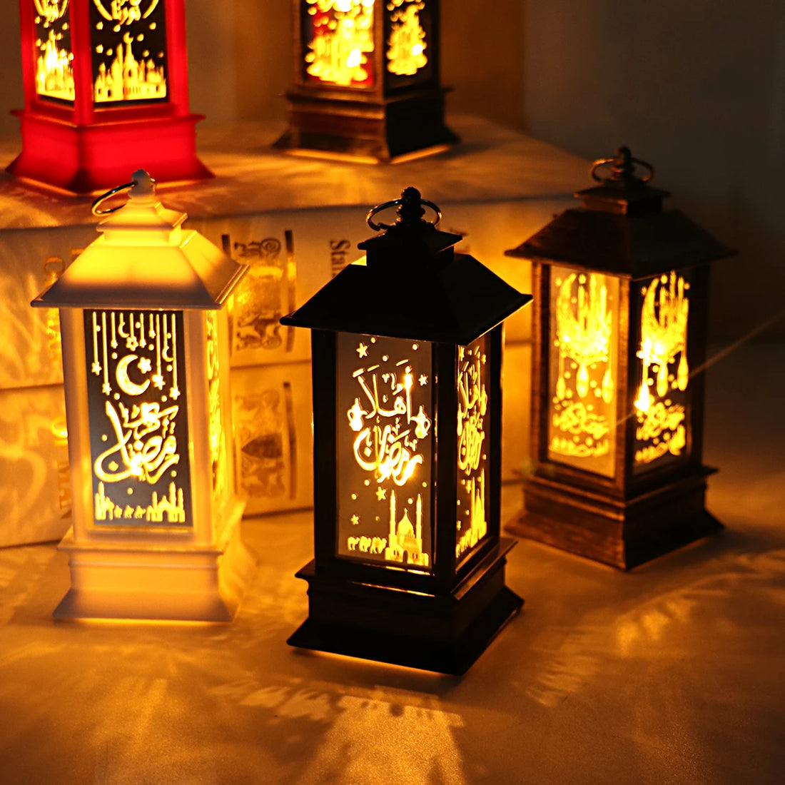 New Wind Lights Ramadan Lantern LED Decoration for Home Scene Holiday Gifts Handicraft Ornaments Islam Muslim Party EID Mubarak