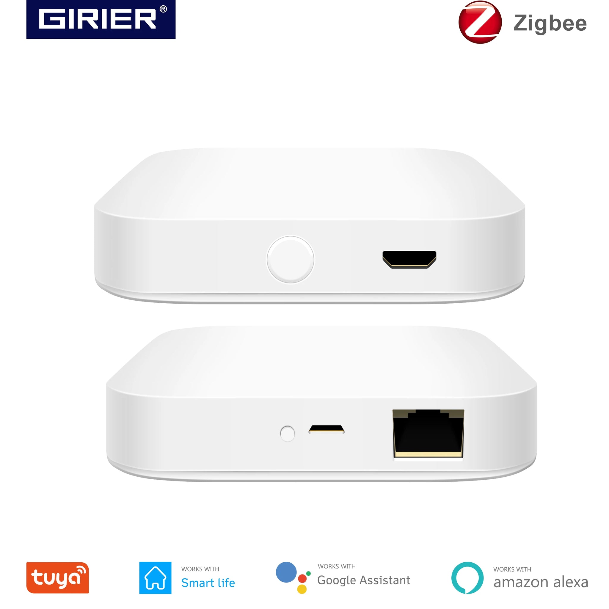 Tuya ZigBee 3.0 Smart Hub, Wireless/Wired Gateway Bridge for App Voice Remote Control, Works with Alexa Google Home Assistant - Aurex