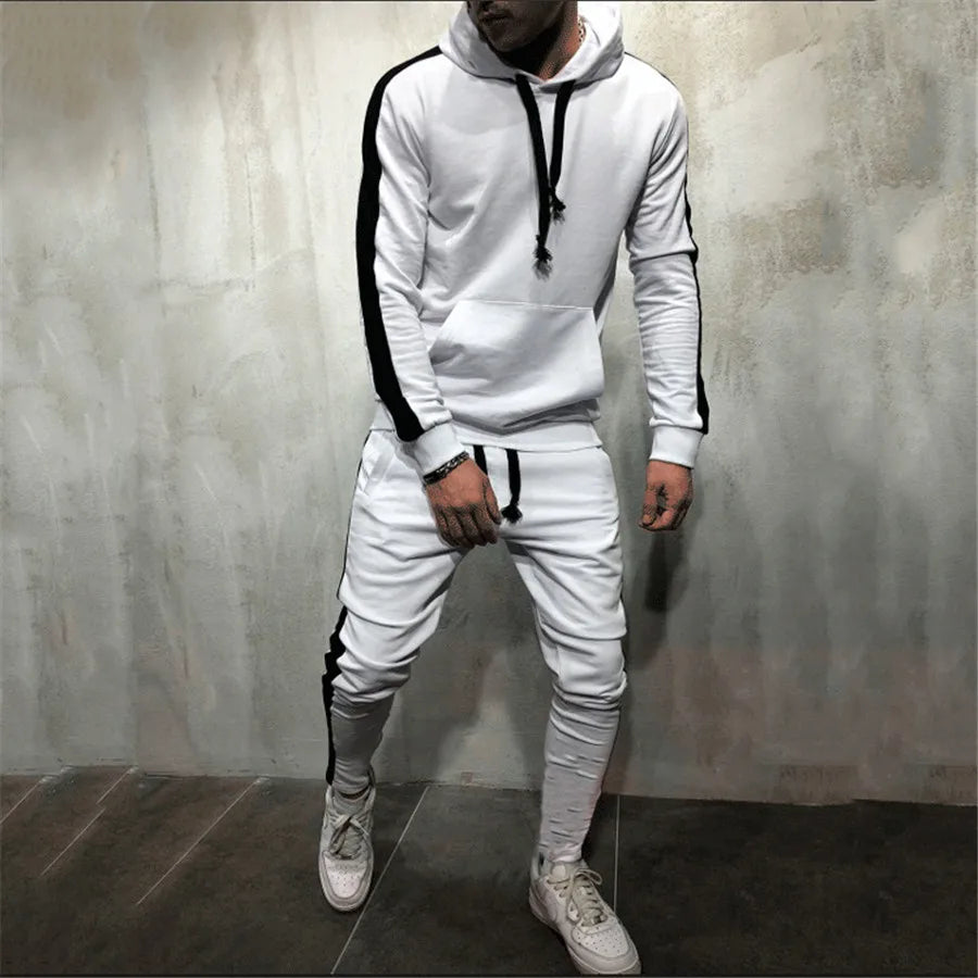 2025 New Autumn Men Running Set Men Sport Suits Sportswear 2Pcs Tracksuit Sportswear Hoodies Sweatshirt&Pant Suit Men Sports Set - Aurex