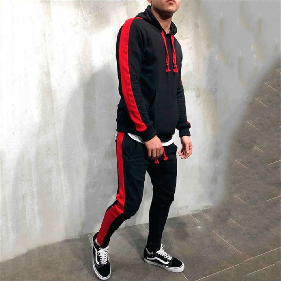 2025 New Autumn Men Running Set Men Sport Suits Sportswear 2Pcs Tracksuit Sportswear Hoodies Sweatshirt&Pant Suit Men Sports Set - Aurex