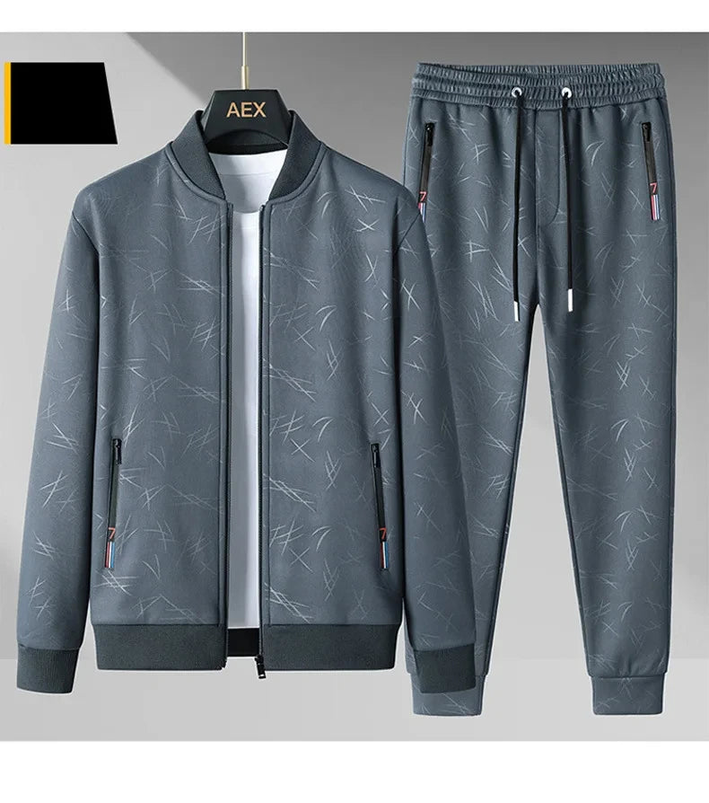 2025 Jacket Sport Tracksuits Sports Jogging Male Fitness Clothing Men's Jacket+Pants Two Piece Running Sets Father's Gift - Aurex