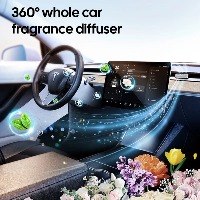 For Tesla Model Y 2020-2024 Car Vent Air Freshener Solid Aromatherapy Air-conditioner Outlet Fragrance Purifier - Aurex