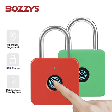 BOZZYS Fingerprint Locks USB Lithium Battery IP67 Waterproof Keyless Backpack Padlock Decompression Toys Electronic Lock