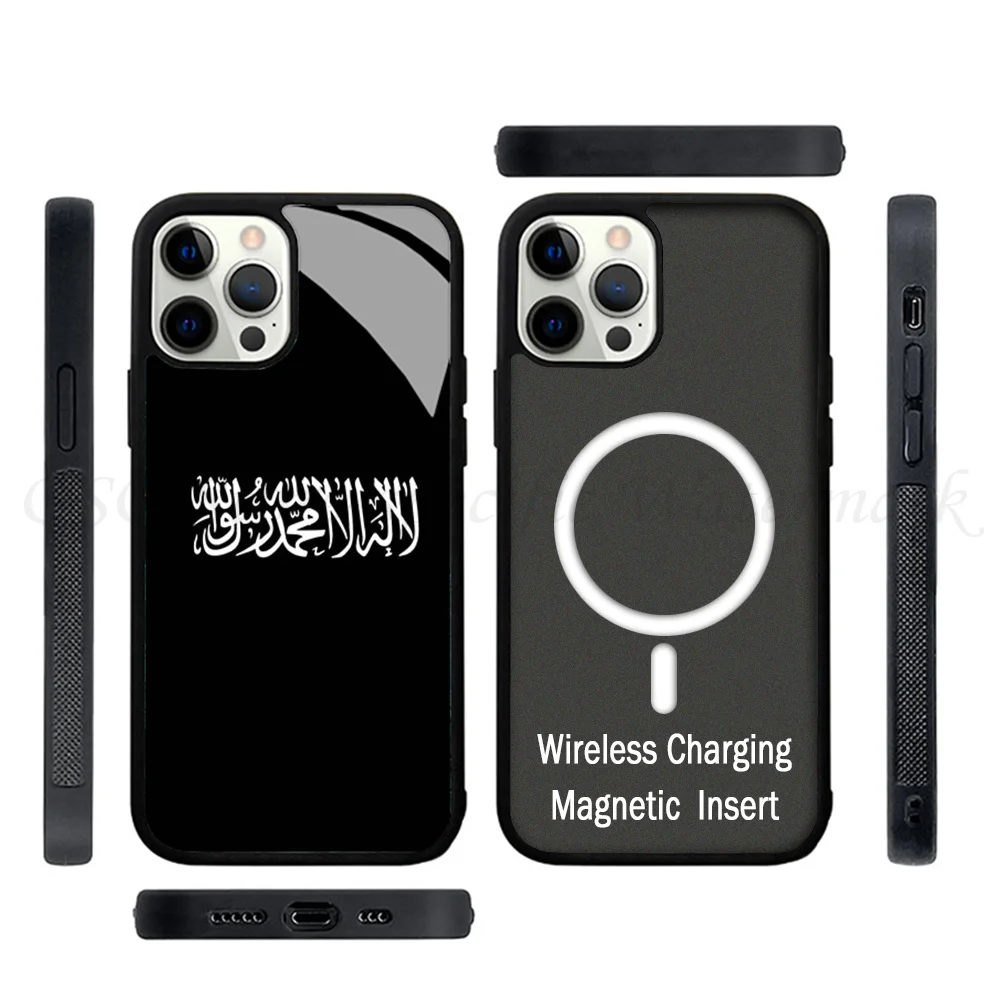 Shahada.black.arabic Phone Case Strong Magnetic For IPhone 15 14 13 Pro Max 11 12 Mini Alex Mirror For