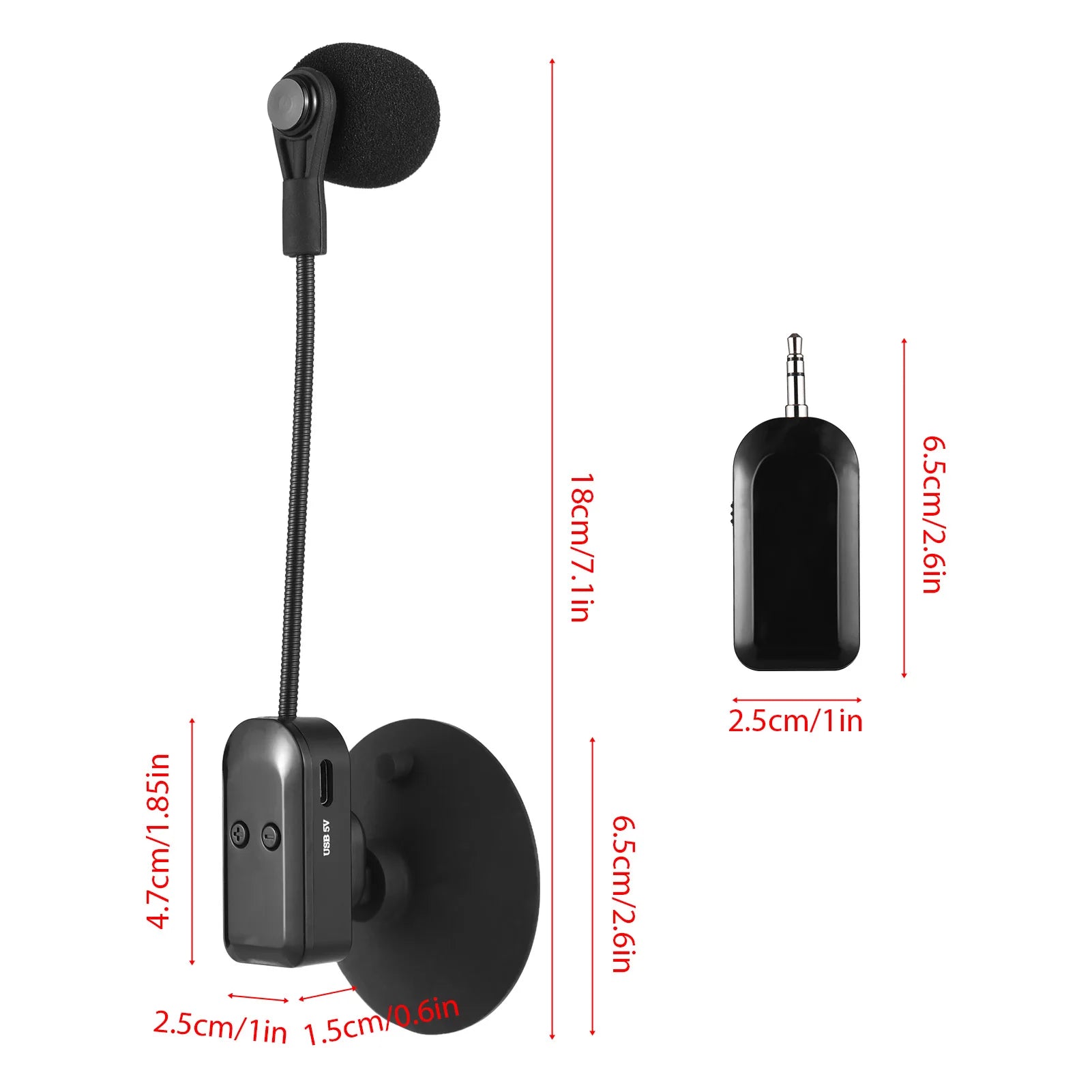 2.4G Wireless Instrument Microphone Receiver with Detachable Suction Cup for Guitar Violin Cello Accordion Speakers Voice - Aurex