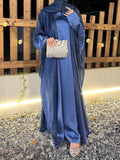 Cross-Border Women's Modest Abaya – Solid Color Organza Suit with Simple Shawl & Outer Skirt - Aurex