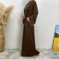 New fashion Muslim women sleeveless dress plus Muslim cardigan two-piece Arab Turkey Dubai dress elegant temperament clothing - Aurex