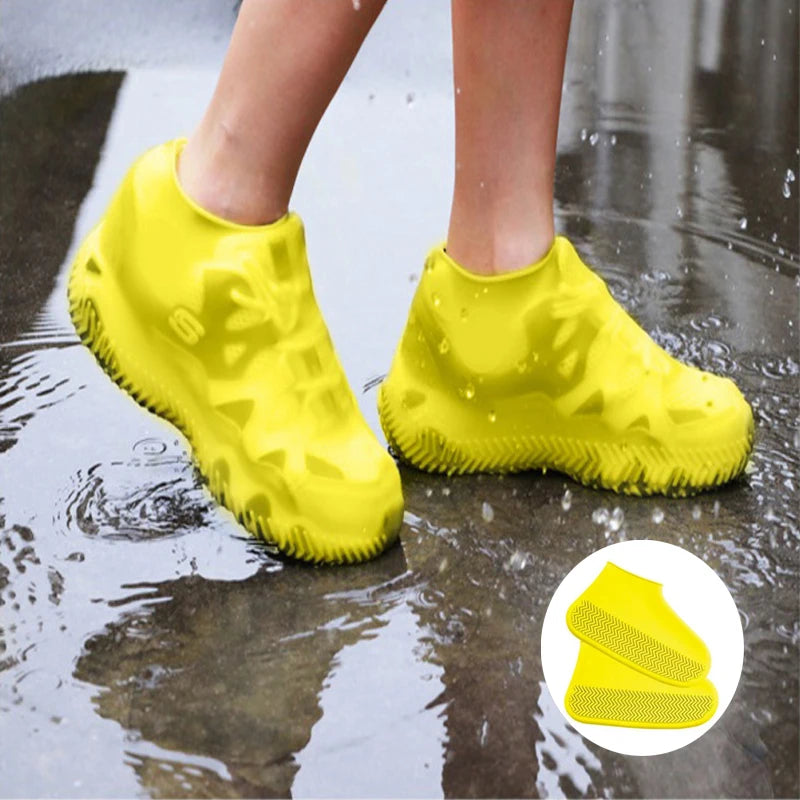 1 Pair Waterproof Non-slip Silicone Shoe High Elastic Wear-resistant Unisex Rain Boots for Outdoor Rainy Day Reusable Shoe Cover