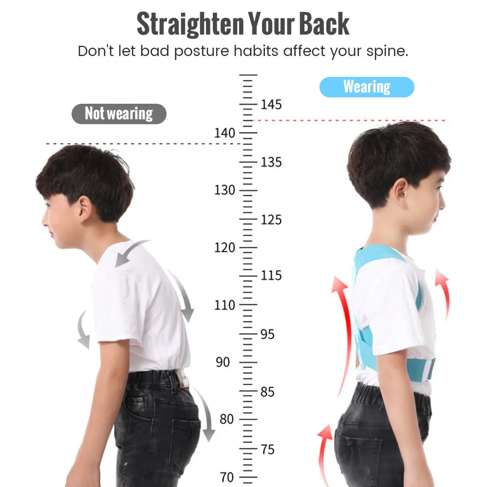 Children Adjustable Posture Corrector Back Support Boy Girls Shoulder Belt Rectify Spine Straight Correction Back Support  Brace