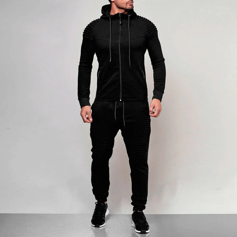 2025 New Autumn Men Running Set Men Sport Suits Sportswear 2Pcs Tracksuit Sportswear Hoodies Sweatshirt&Pant Suit Men Sports Set - Aurex