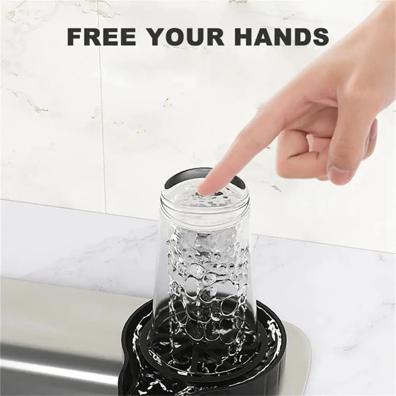 High Pressure Cup Washer Faucet Glass Rinser Automatic Glass Cup Washer Bar Beer Cup Cleaner Kitchen Sink Accessories