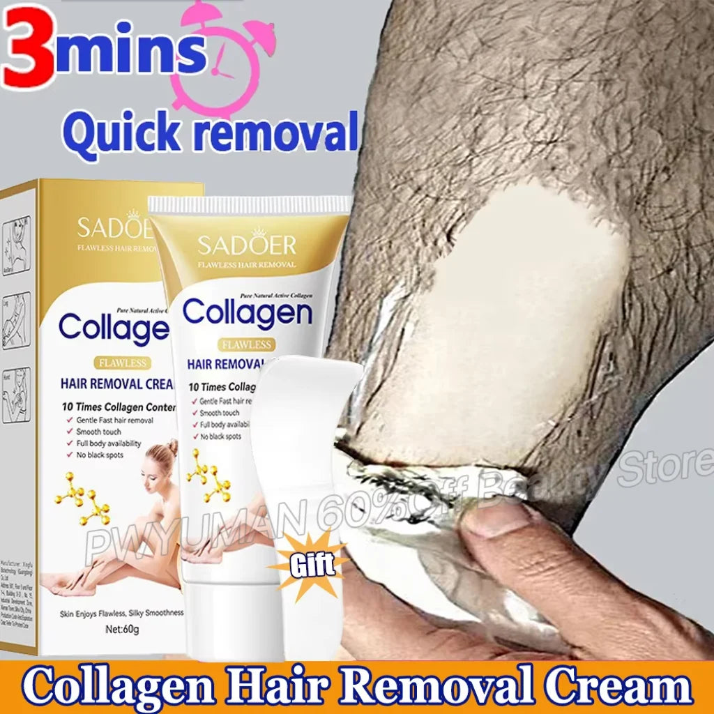 Fast Hair Removal Cream Painless Hair Growth Inhibitor Arm Armpit Legs Permanent Depilatory for Men Women Beauty Health Care 60g