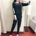 Women’s 2023 Autumn Winter O Neck Sweater Two Piece Set Female Knitted Pants Suits Fashion Casual Pullover Tracksuits Outwear - Aurex