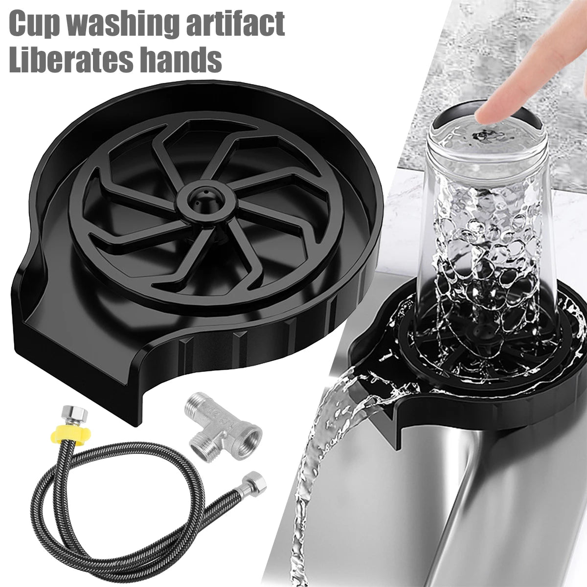 Automatic Glass Rinser Cup Cleaner Cup Washer Multi-Angle Spray Hole Coffee Cup Washing Tools Kitchen Sink Pitcher Washer