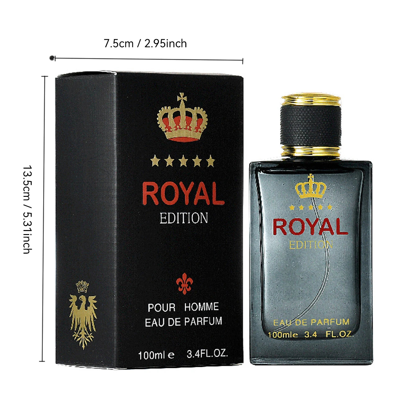 100ML 3.4FL.OZ Fougere Men's Perfume, Long Lasting EDP for Men Fresh Amber Men's Colognes, Lemon, Mint, Rose, Musk Fragrance - Aurex