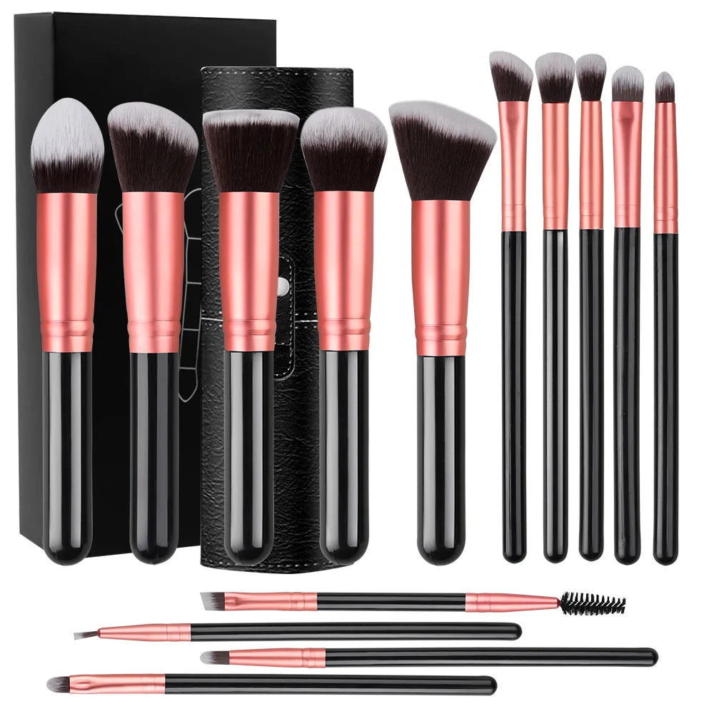 Professiona 14PCS Makeup Brushes Set  Soft Fluffy Foundation Blush Powder Eyeshadow Kabuki Blending Female Cosmetics Beauty Tool