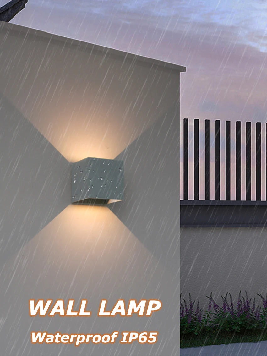 6W/12W LED Waterproof Wall Lamp in Black/White/Grey for Indoor and Outdoor Decoration Lighting Aluminum Wall Lights AC 110V 220V - Aurex