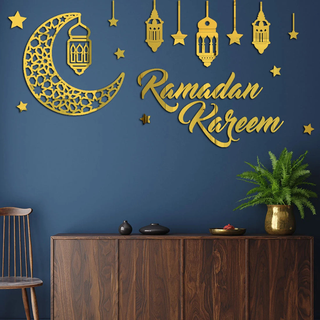 Eid Mubarak Window Sticker Kareem Ramadan for Home Decorations Islamic Muslim Festival Eid Al-Fitr Party Supplies Wall Stickers