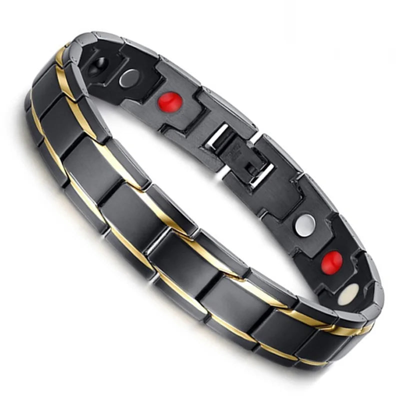 Hot Sale Luxury Fashion Health Energy Bracelet Men Stainless Steel Bio Magnetic Anti-fatigue Anti-radiation Bracelets Jewelry