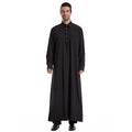 New Style Muslim Lapel Button Robes for Middle Eastern Turkish Men Dubai, United Arab Emirates Saudi Arabian Ethnic Muslim Robes - Aurex