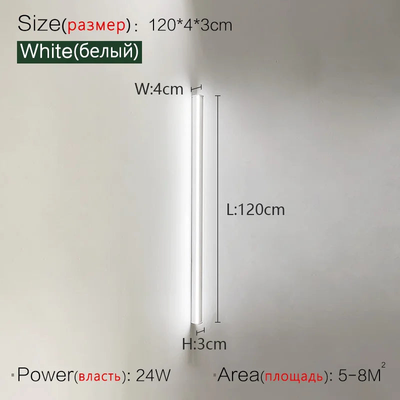 Minimalist long wall lamp modern simple one word living room staircase creative background wall line bedroom bedside light - Aurex