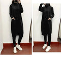 Winter Women Knitted 3 Pieces Set Casual Thicken Long Coat Dress Sweater Coat +top + Pant 3PCS Suits Warm Set Abaya 2024 - Aurex