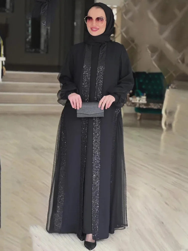 Muslim Modest Women Dress Jalabiya Vestidos Eid Ramadan Arabic Long Robe Dubai Islam Morocco Kaftan Abayas Cardigan Dresses 2024