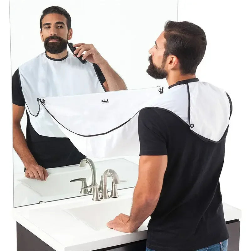 Shaving Apron for Men, Beard Catcher Cape, Hair Trimming Bib for Shaver & Barber, Easy Clean Face & Beard Hair Catcher