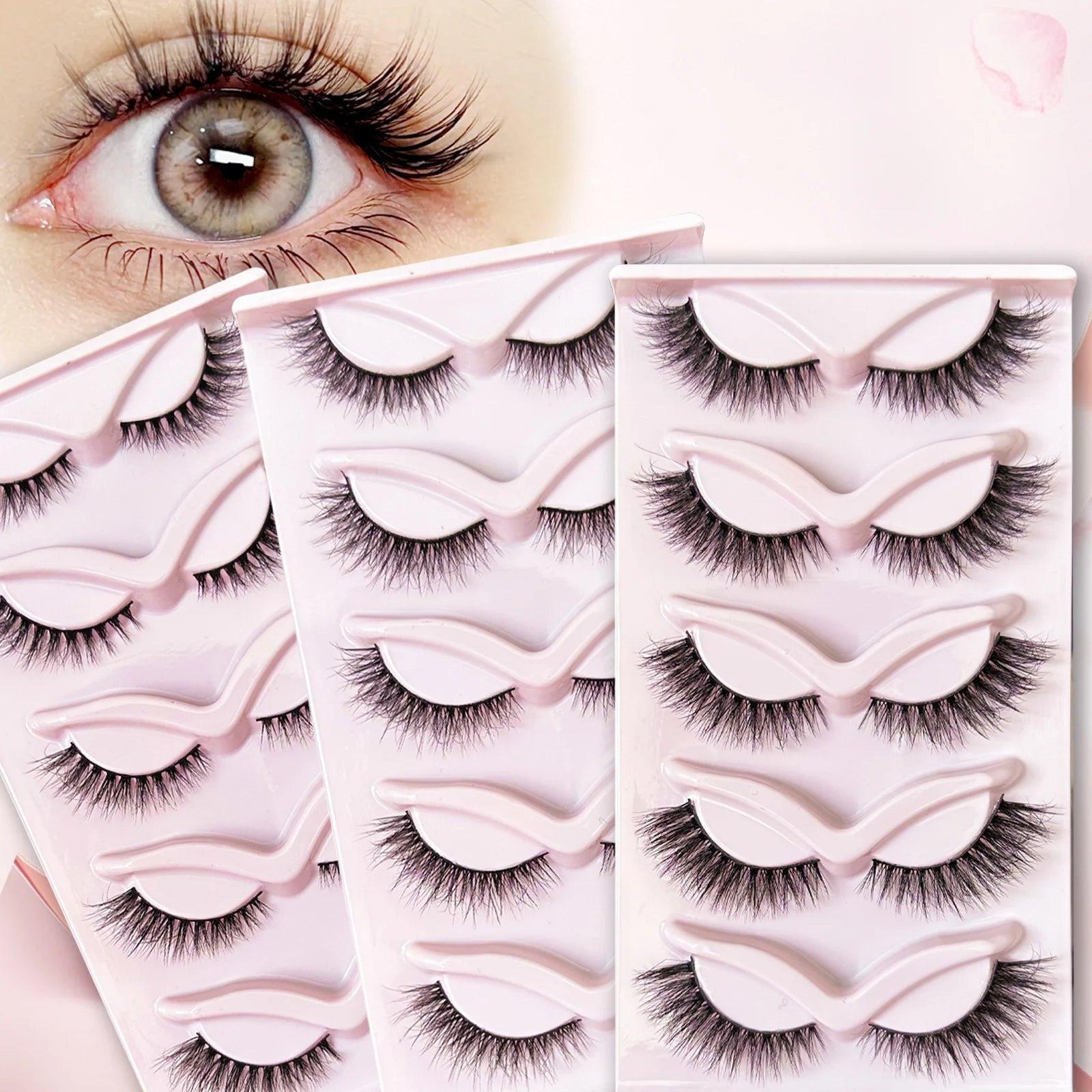 Cat Eye Eyelash Natural Long Fluffy Faux Mink Lashes