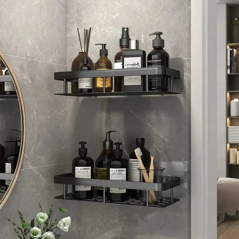 Bathroom Shelf Makeup Storage Organizer Shampoo Rack Shower Shelf Bathroom Accessories No Drill Wall Shelf