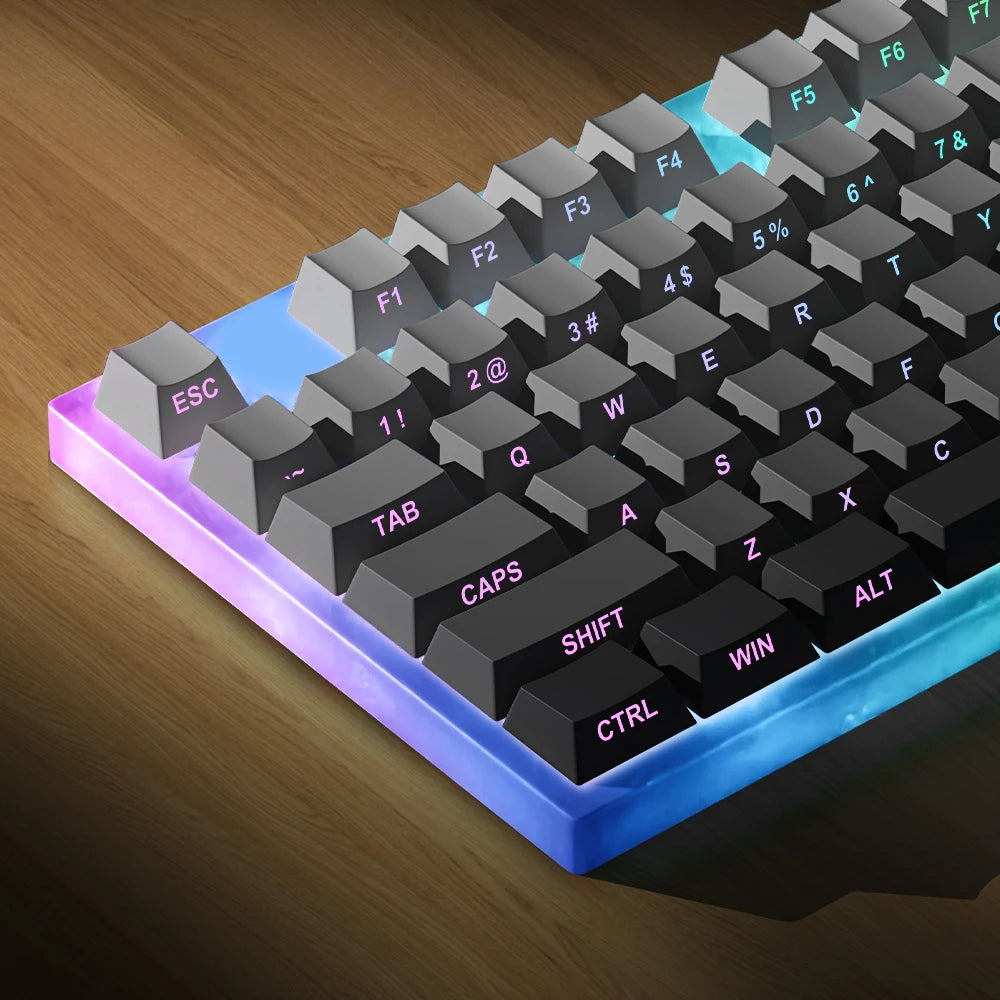 PBT Material 133 keys Cherry Profile Gray Gradient Keycaps Side Engraved Dye Sublimation  For Mechanical Keyboard Keycaps