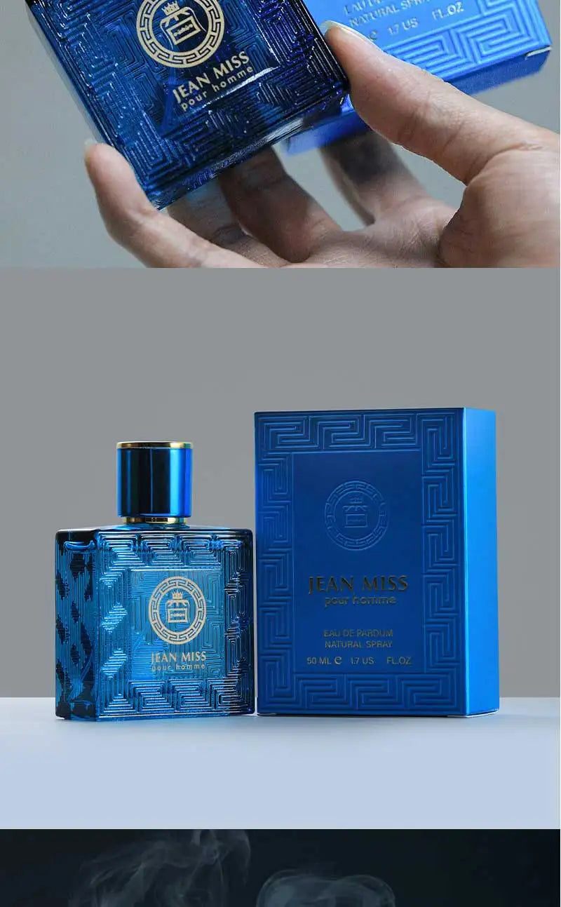 50ML Men Perfume Cologne Scent Eau De Parfum Spray Homme Perfume Blue Oriental Woody Tone Charming Sexually Lasting Fragrances - Aurex