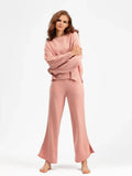 Stay Warm in Style with this Autumn Winter Women's Yoga Set Loose Sweater and Long Trousers for a Comfortable Home Outfit - Aurex