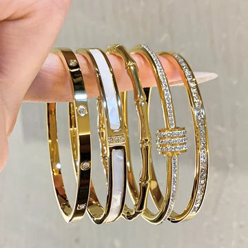 Gold Color Stainless Steel Colorfast Bracelets Skyful Star Bracelets Set for Women Fashion Light Luxury Jewelry Gifts Wholesale