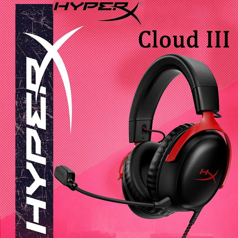 HyperX Cloud 3 III Wired Gaming Headset With DTS Sound Mic/Support HyperX Software USB Gaming Headphone For PC PS Xbox Switch