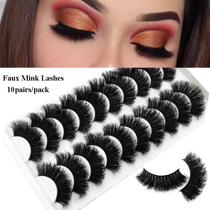 Visofree 5paris/10pairs Faux Mink Eyelashes Make Up False Cils Hand Made Fake Eyelashes Wholesale Thick Eyelashes Extension T04