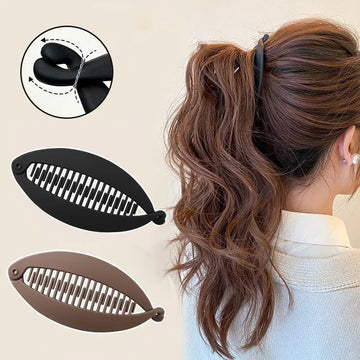 Matte Fish Shape Hair Claw Clips Ponytail Holder Hair Jewelry Twist Banana Barrettes Hairpins Hair Accessories For Women Clamp