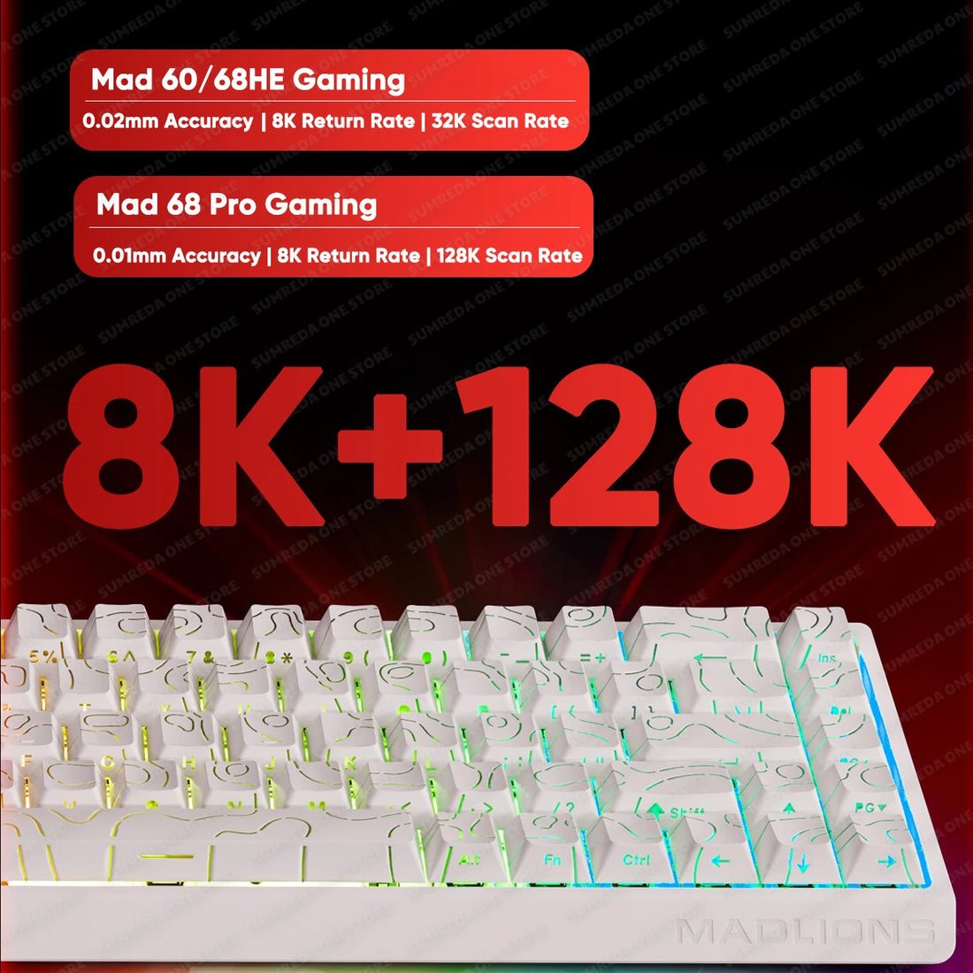 MADLIONS Mad 60he Mad60HE Mad 68HE Mechanical Keyboard Magnetic Switch Wired Hot Swap 8K Polling Rate Customized Gaming keyboard