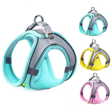 Cat Dog Harness Vest Chest Rope Set Reflective Breathable Adjustable Pet Harness for Small Medium Dogs Outdoor Walking