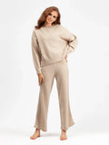 Stay Warm in Style with this Autumn Winter Women's Yoga Set Loose Sweater and Long Trousers for a Comfortable Home Outfit - Aurex