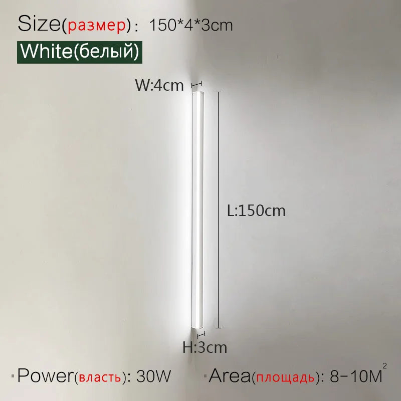 Minimalist long wall lamp modern simple one word living room staircase creative background wall line bedroom bedside light - Aurex