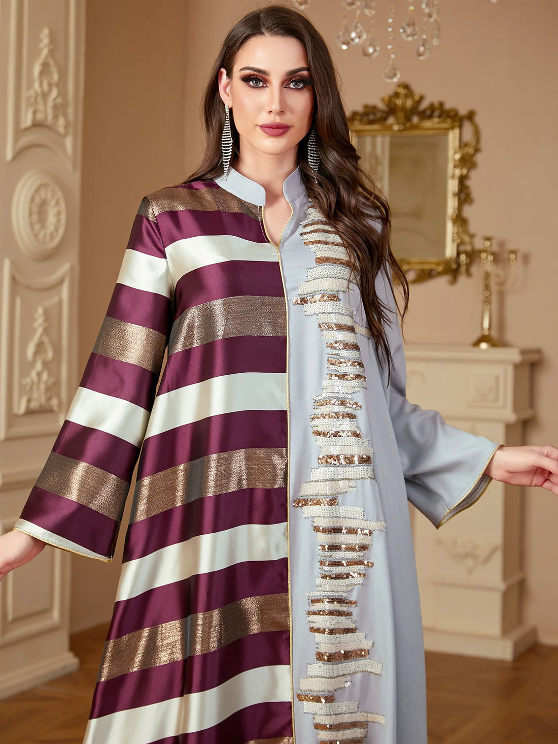 Ramadan Sequins Long Robe Jalabiya Morocco Eid Muslim Abaya for Women Party Dresses Dubai Abayas Saudi Kaftan Islam Vestidos