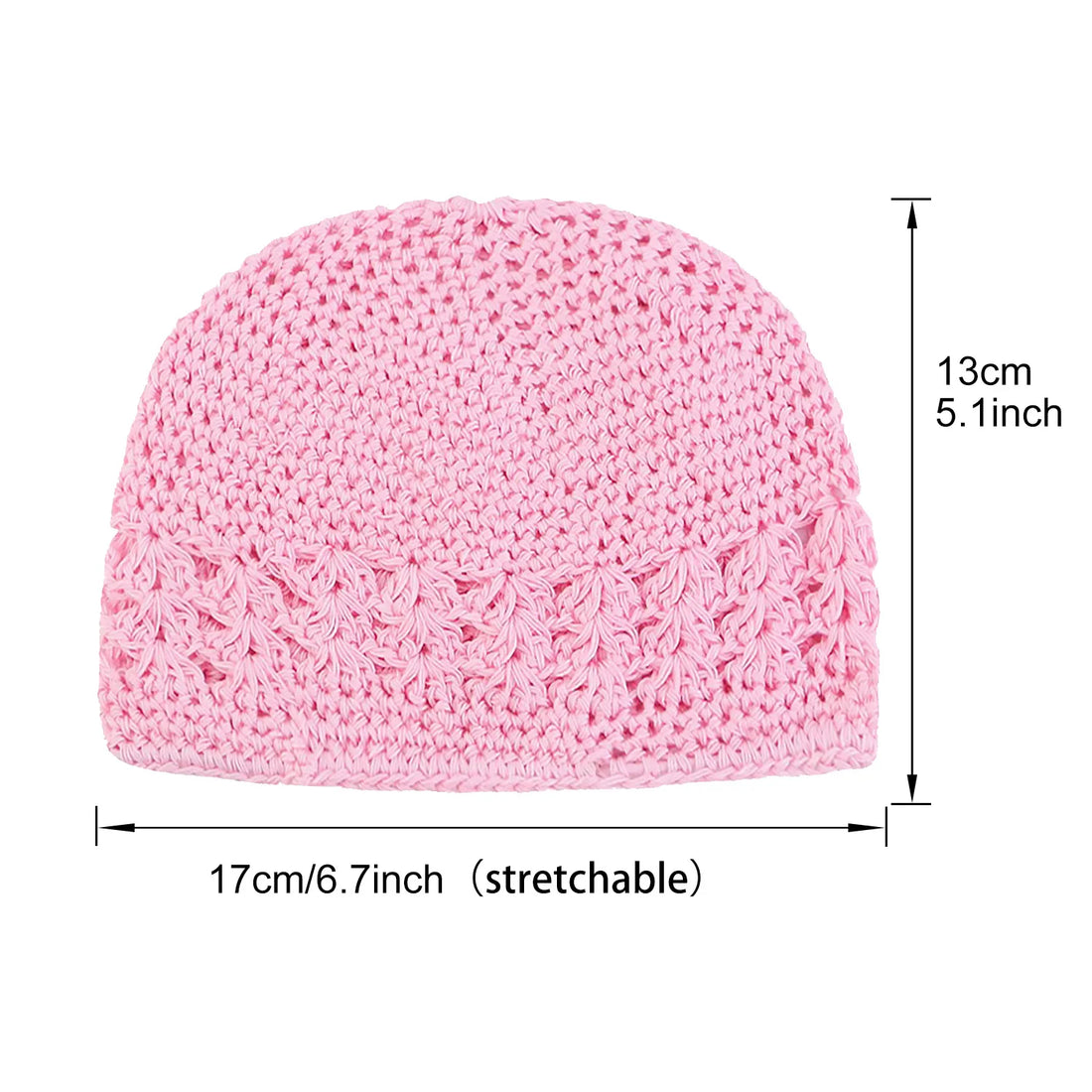 2024 Kids New Kufi Cap Solid Cotton Knit Skullies Beanies Skull Cap for Children Classic Crochet Handmade Hat Islamic Prayer Cap